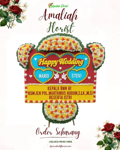 Karangan Papan Bunga Pernikahan di Kandai